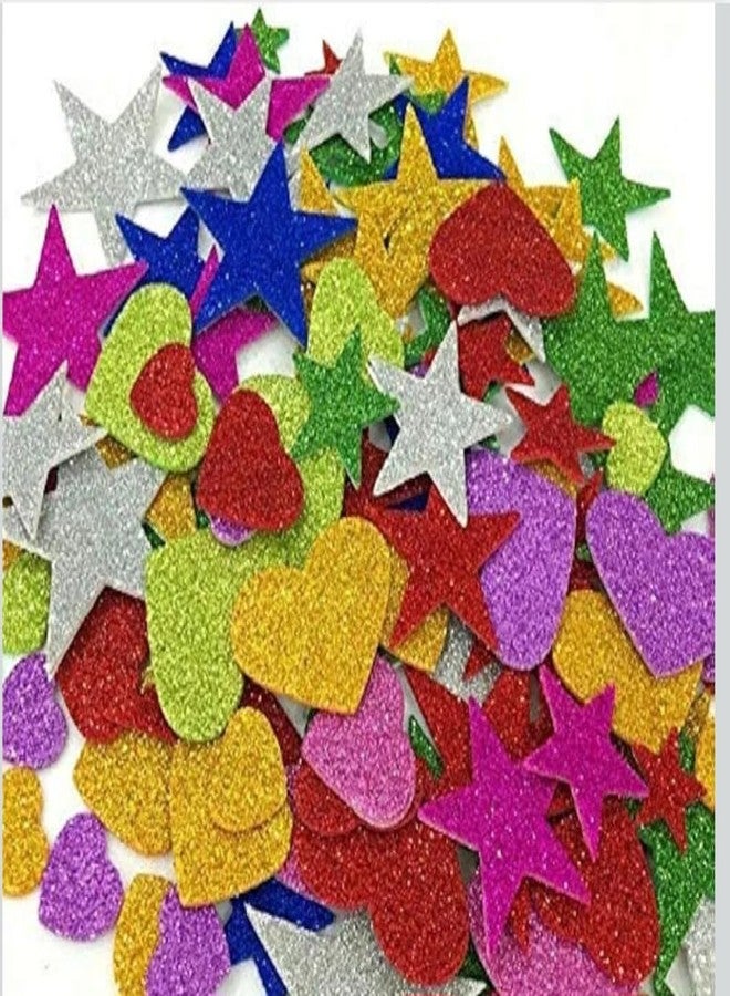 Aparonz Glitter Foam Star Stickers for Arts and Crafts, Multicolor EVA Material, School Projects, 120 Pieces - Image 1